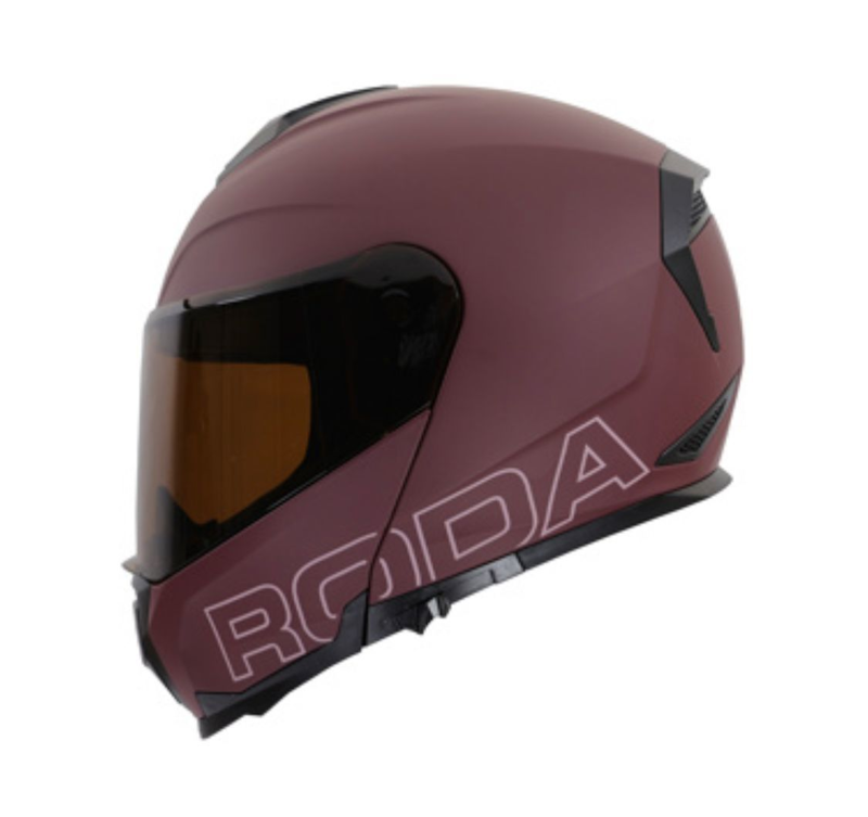 CASCO RODA REVENGE PRO GUINDA MATE TALLA S ABATIBLE MICA HUMO CERT. DOT