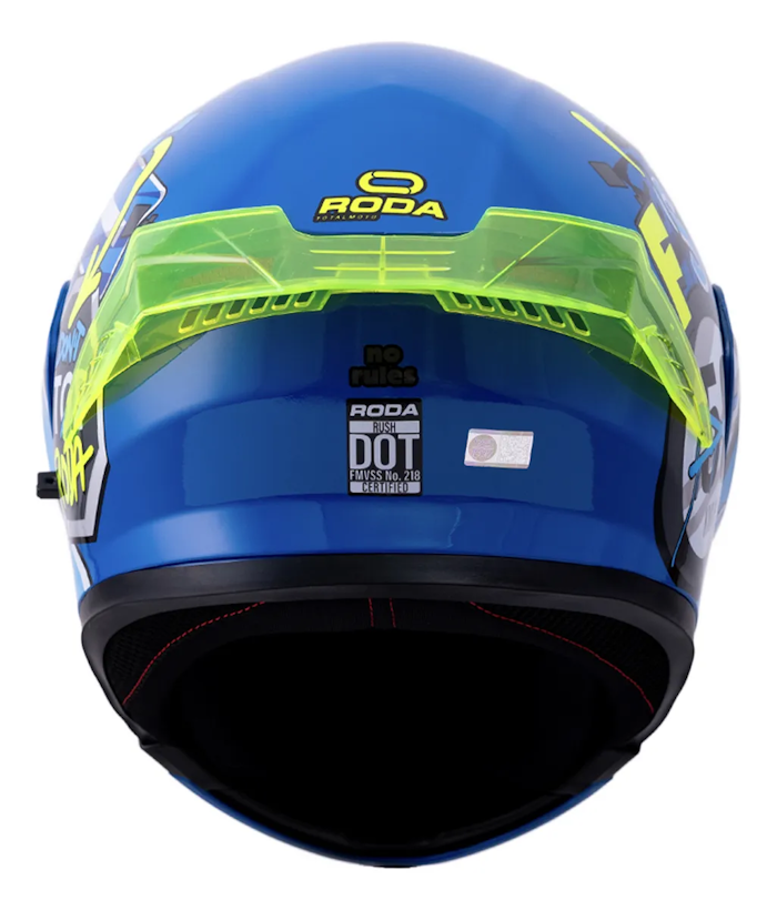 CASCO RODA RUSH NO RULES TALLA MED AZUL MICA HUMO ABATIBLE