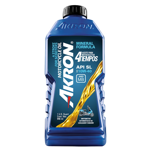 ACEITE AKRON 4 TIEMPOS MOTOS 10W40 SL