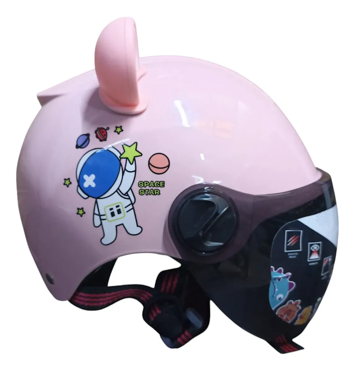 CASCO INFANTIL 3/4 IRON RACING SPACE ROSA DOT