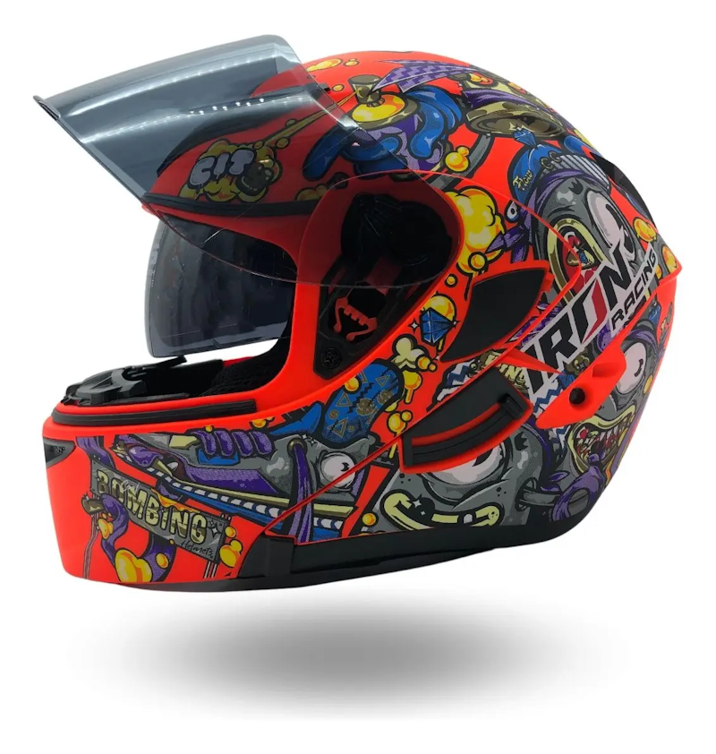 CASCO ABATIBLE IRON RACING STREET STYLE NARANJA TALLA XL IR-121 DOT