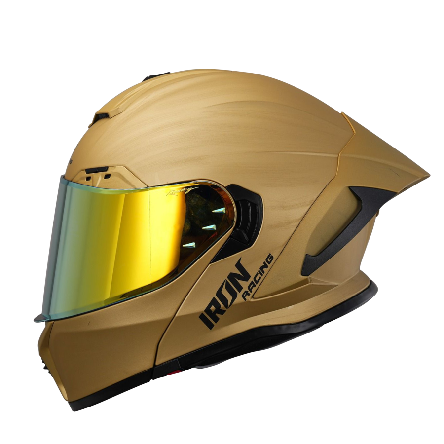 CASCO ABATIBLE IRON RACING AEGIS CHAMPAN MATE XL MICA DORADA IR-125 DOT