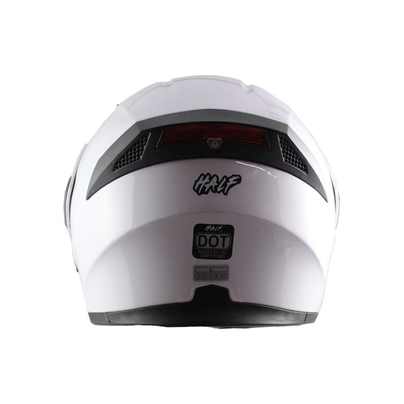 CASCO ABATIBLE HALF YANG BLANCO BRILL. TALLA XL C/LUZ RECARGABLE MICA ESPEJO DOT