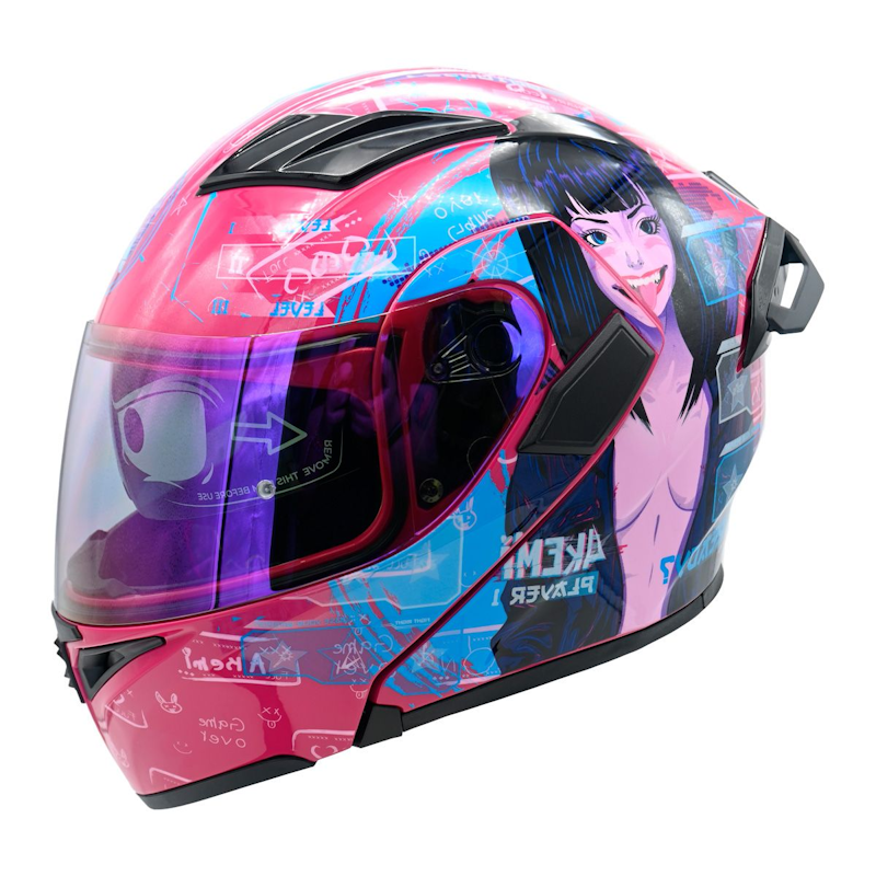 CASCO ABATIBLE A-HELMET SEXY GAMER TALLA XL VISOR REVO CERT. DOT