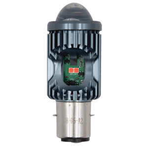 FOCO LED BOMBILLO BA20D CON LUPA LUZ LATERAL AZUL/ROJO