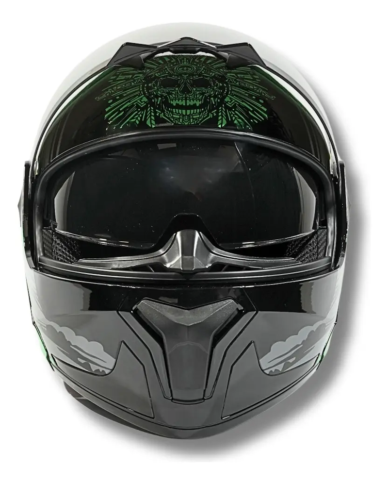 CASCO ABATIBLE 2W DAKOTA NEGRO C/LED TALLA L CERT. DOT