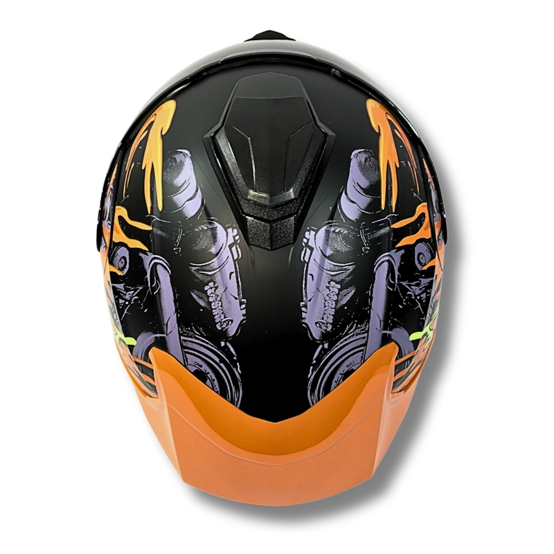CASCO ABATIBLE 2W XOLO NEGRO/NARANJA TALLA XL CERT. DOT