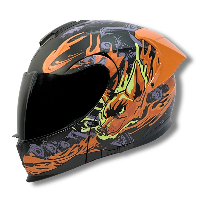 CASCO ABATIBLE 2W XOLO NEGRO/NARANJA TALLA XL CERT. DOT