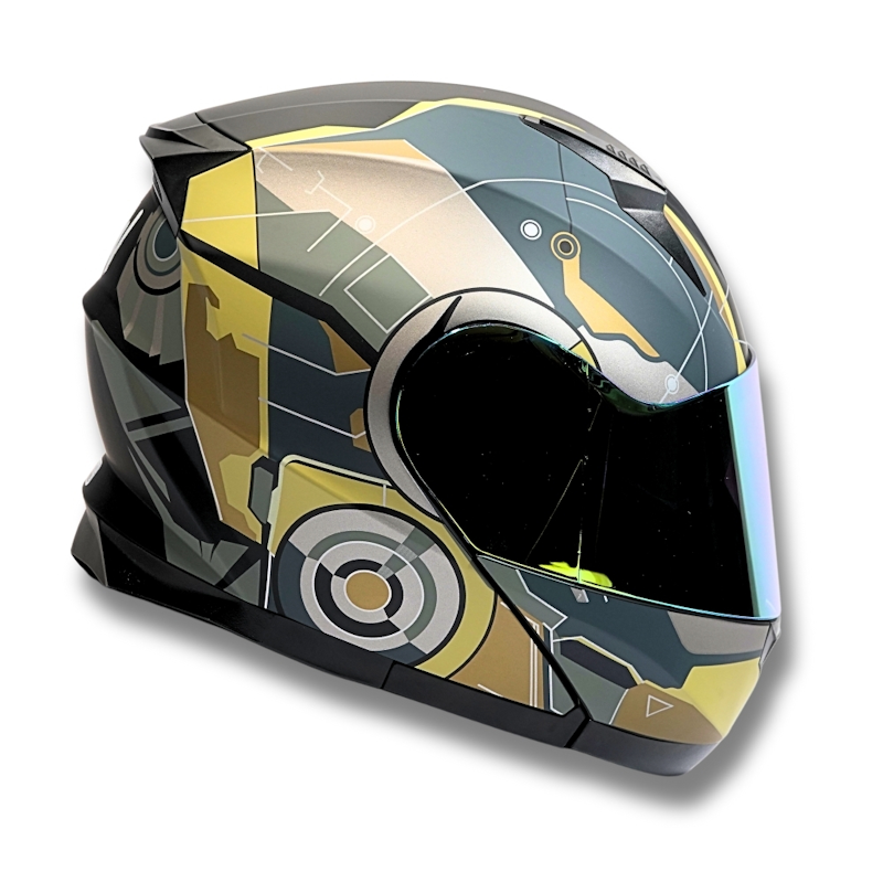 CASCO ABATIBLE 2W PATRIOT NEGRO/DORADO TALLA XL CERT. DOT