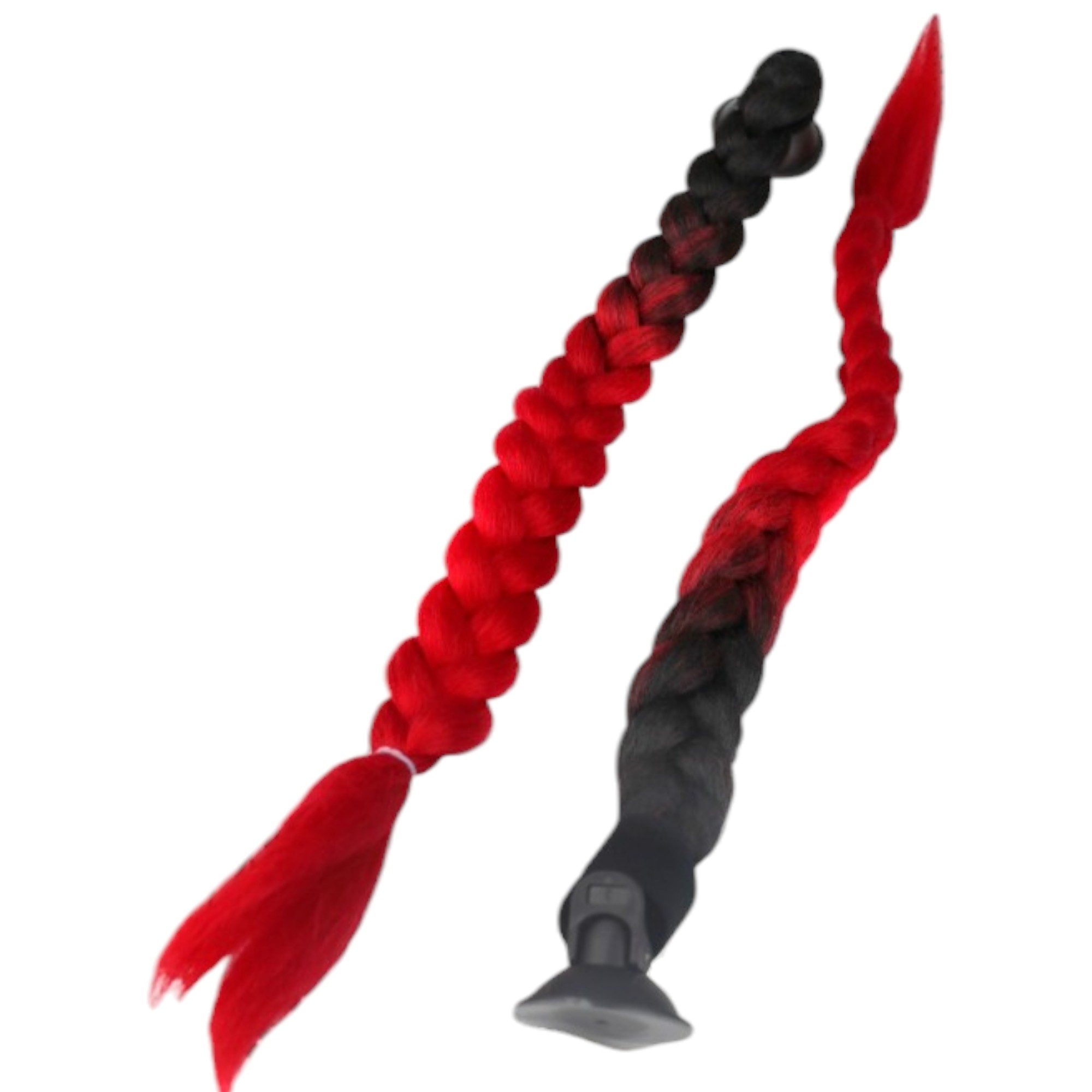 TRENZAS DECORATIVAS PARA CASCO COLOR NEGRO/ROJO PAR