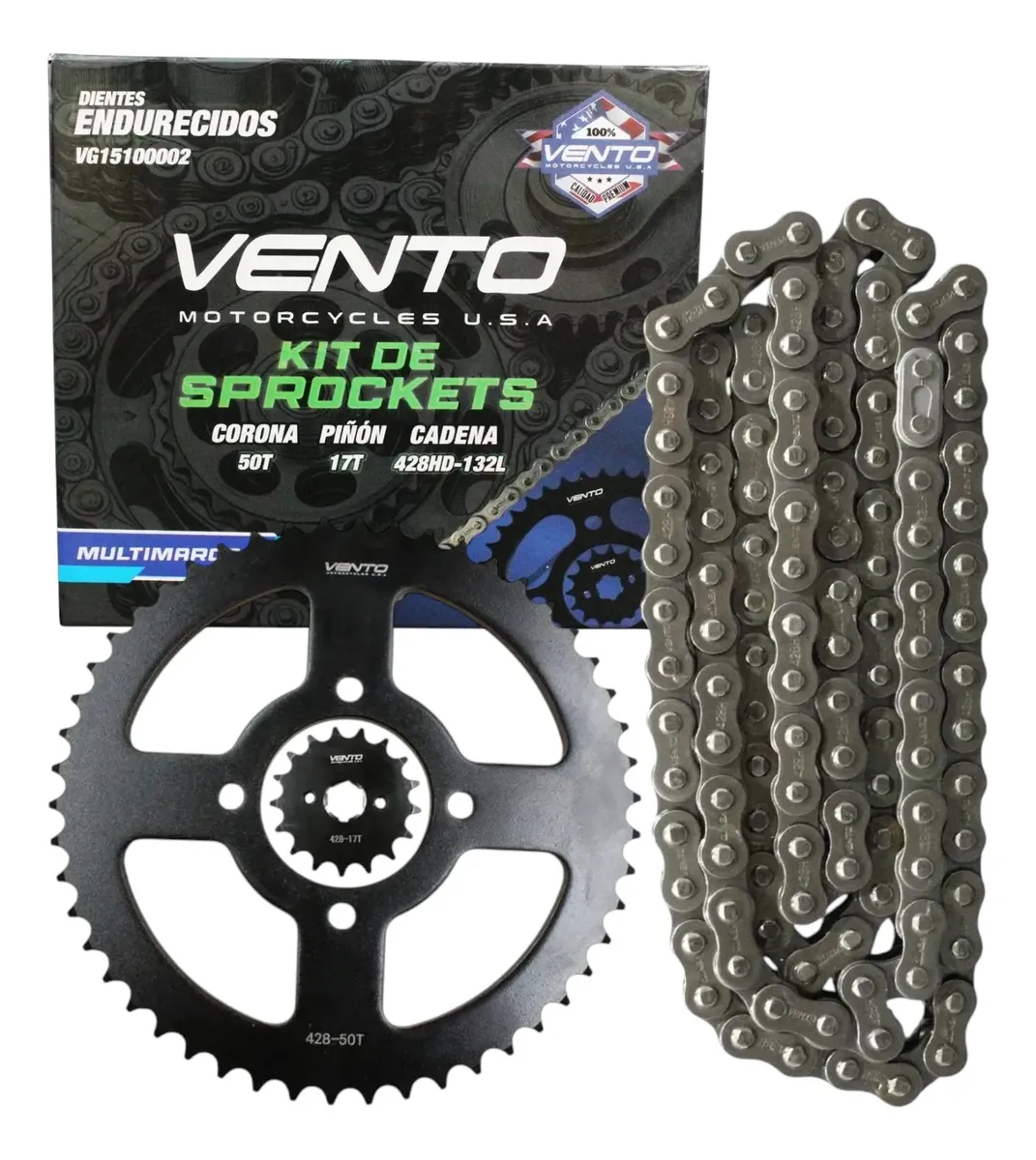 KIT ARRASTRE VENTO CROSSMAX 150/170/200/220 - STARK 150 (50T/17T - 428H X 132L)